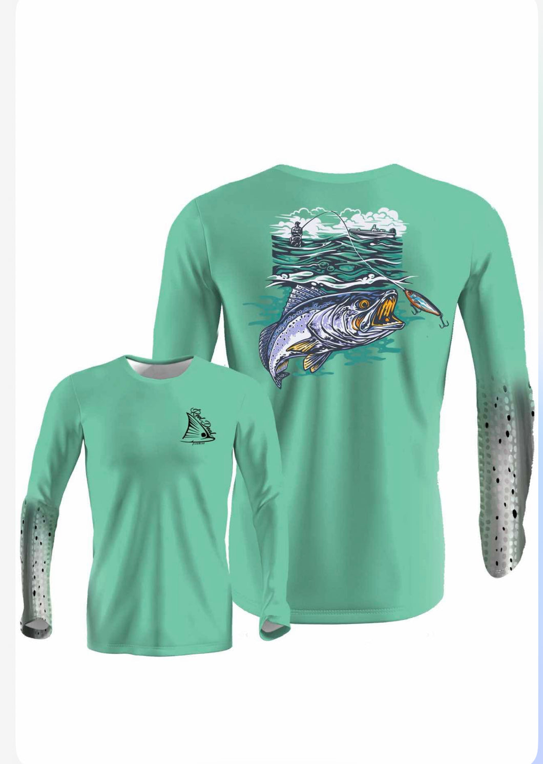 Surf Fishing Light Green Long Sleeve Performance Dri-fit (LS31)