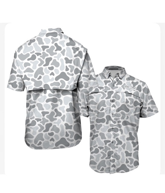 Camo Gray Short Sleeve Button Up (SSBU11)