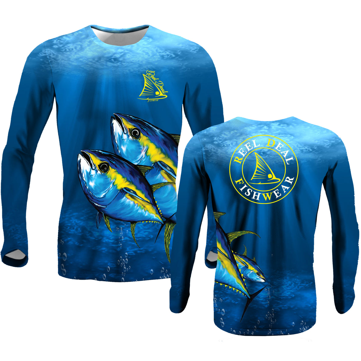 Yellowfin Tuna Blue Long Sleeve Performance Dri-fit (LS29) – REEL DEAL ...
