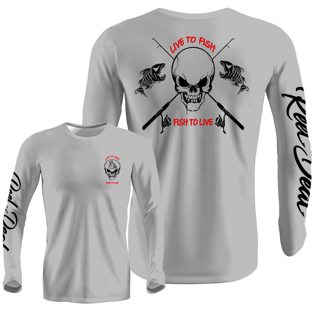 Live to Fish , Fish to Live Gray Long Sleeve Performance Dri-fit (LS28)