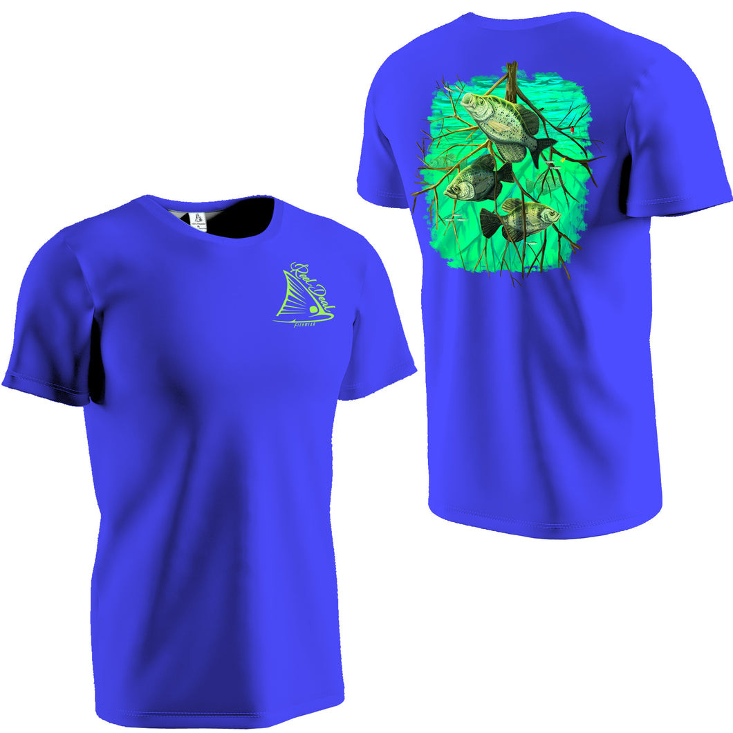 Crappie  Blue Short Sleeve Dri-fit Performance (SS04)