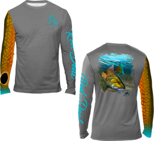 Redfish Long Sleeve Youth Charcoal Performance Dri-Fit (Y01)