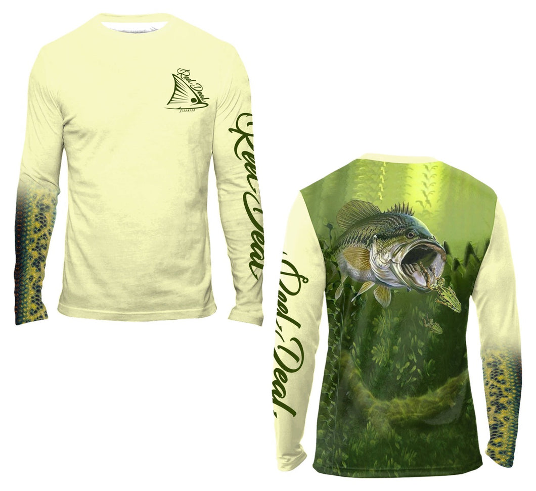 Large Mouth Bass Yellow Long Sleeve Performance Dri-Fit (LS07)