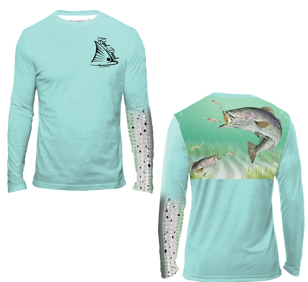 Speckled Trout Frenzy Seafoam Long Sleeve Performance Dri-fit (LS12)